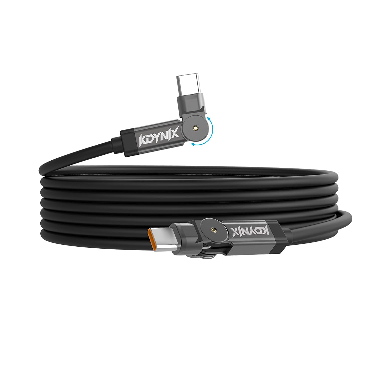 Cavo da USB C a USB C, rotazione a 180°, tipo C, 60 W, cavo di ricarica rapida per iPhone serie 17/16/15, Galaxy S23/S24, Pixel, laptop, MacBook, Switch, all'aperto, viaggi (2 m, nero)