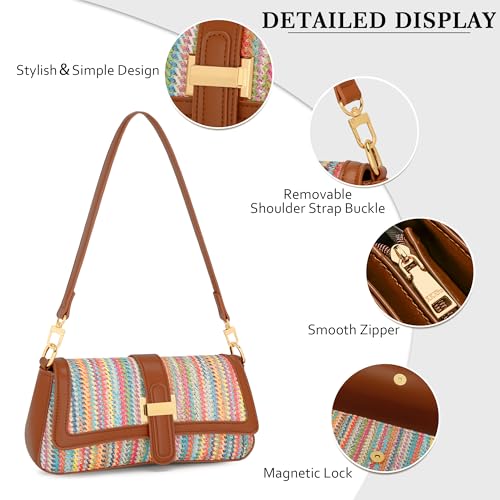 Image of KKXIU Shoulder Bag for Women Small Hobo Handbag Mini Retro Clutch Purses