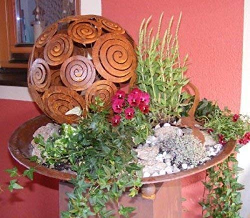 Rostikal | Garten Deko Kugel SPIRA aus Edelrost | Größe L