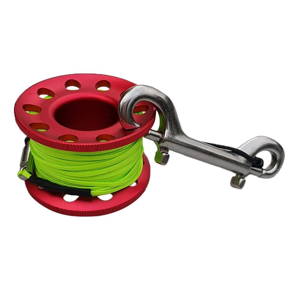 rockible Doigt en Alliage D'aluminium avec Ligne Haute Visibilité De 15m, Rouge, pour Exploration sous-Marine