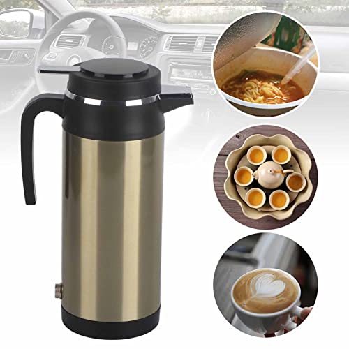 Tetera eléctrica de viaje 1200ml 12V/24V acero inoxidable miniatura 4