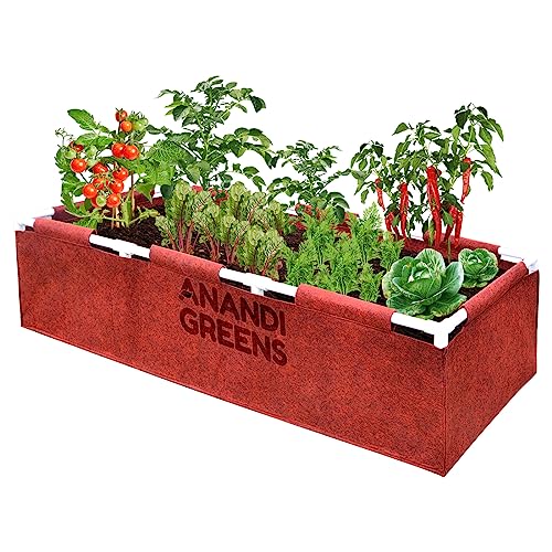 Anandi Green's 400 GSM Geo Fabric Rectangular Plant Grow Bags wit...