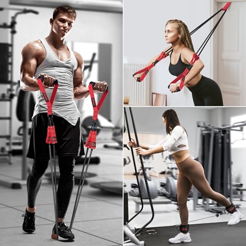 Image of Heavy Resistance Bands for Working Out, 300lbs /360lb /420lb Exercise Bands Workout Bands with Handles, Door Anchor, Ankle Straps, Home Gym Workout Equipment for Men Fitness Strength Training Stretching
