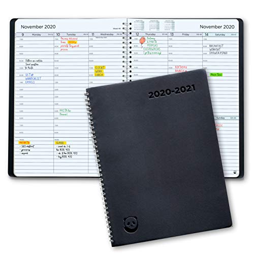 Academic Diary 2020-2021 by SmartPanda  A4 Week to View Planner - Simple Design Inspires Productivity - Softcover, 30 Minute Intervals  July 2020 to August 2021