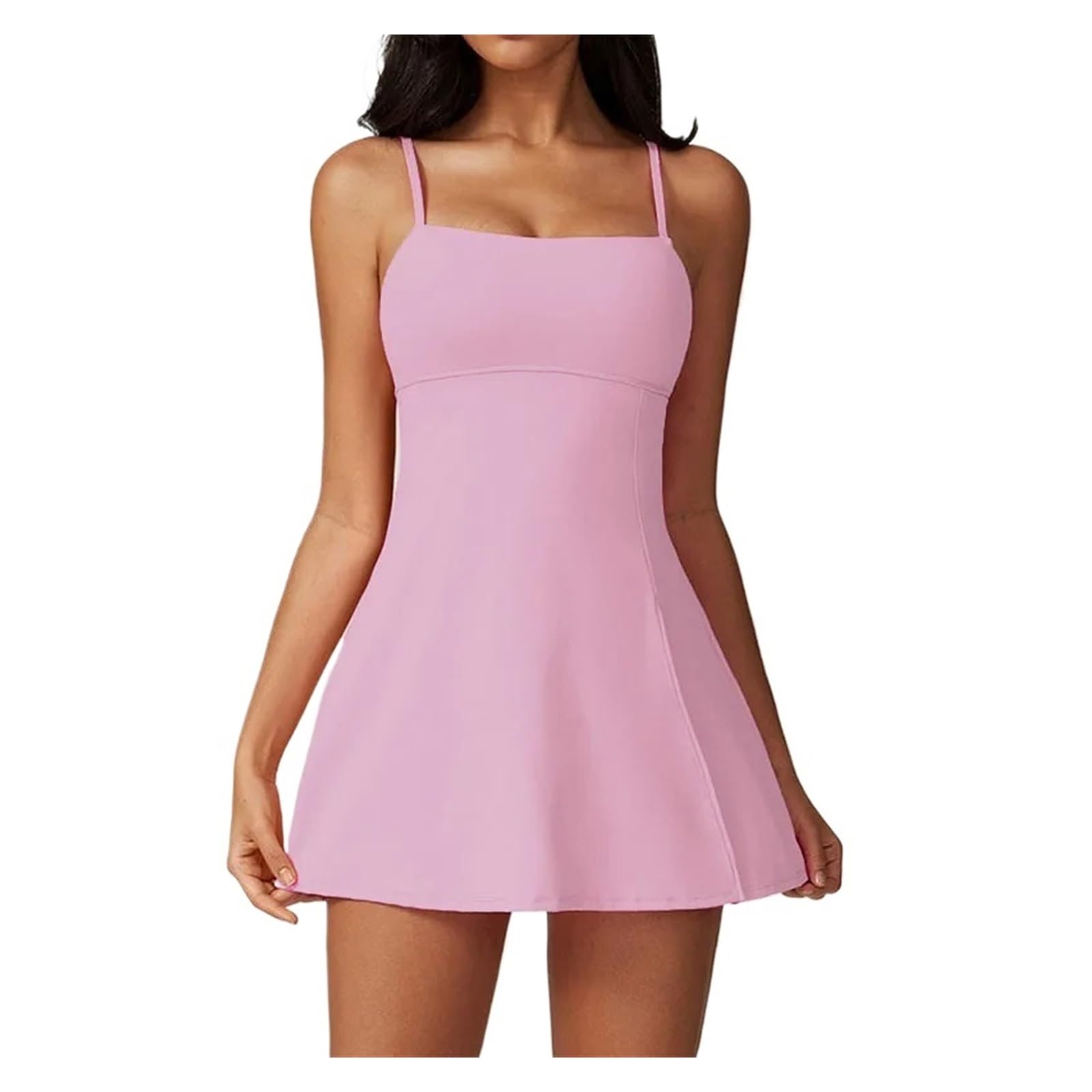 Vestito Tennis Donna Abito Sportivo Golf Tennis Palestra Abiti da Yoga Donna Ragazza Corsa Allenamento Gonne Lunghe Fitness Abito Intero da Esterno(Light Pink,M)