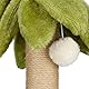 Relaxdays Kratzsäule für Katzen, Palme, HxD: 54x31 cm, Kratzstamm mit Bommel, Leinen-Seil, interaktiver Kratzbaum, bunt