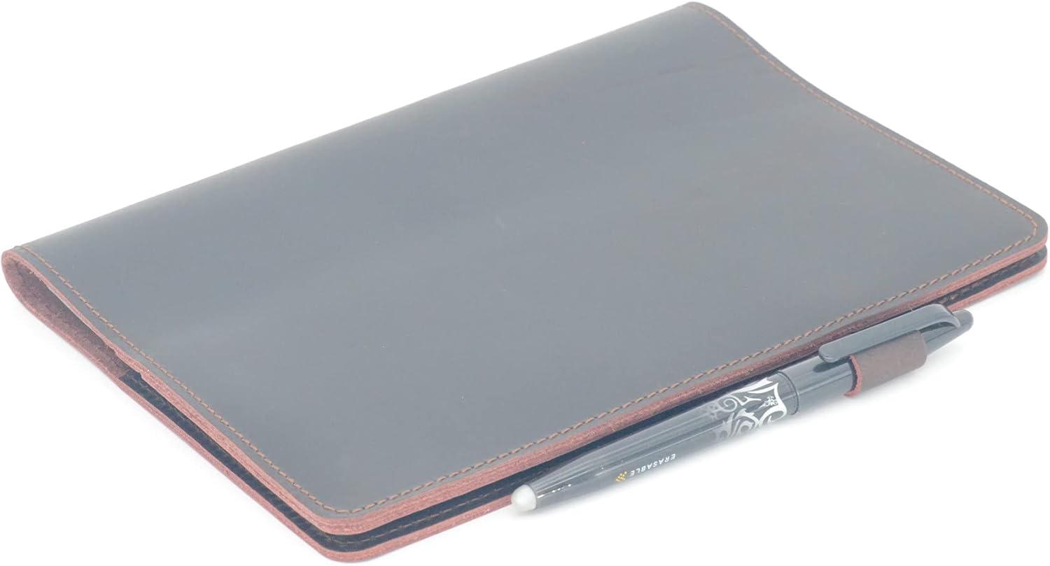 Compatible with Rocketbook Cover Smart Business Genuine Leather Notebook Cover for Everlast A5 Executive 6" x 8.8" Darkbrown