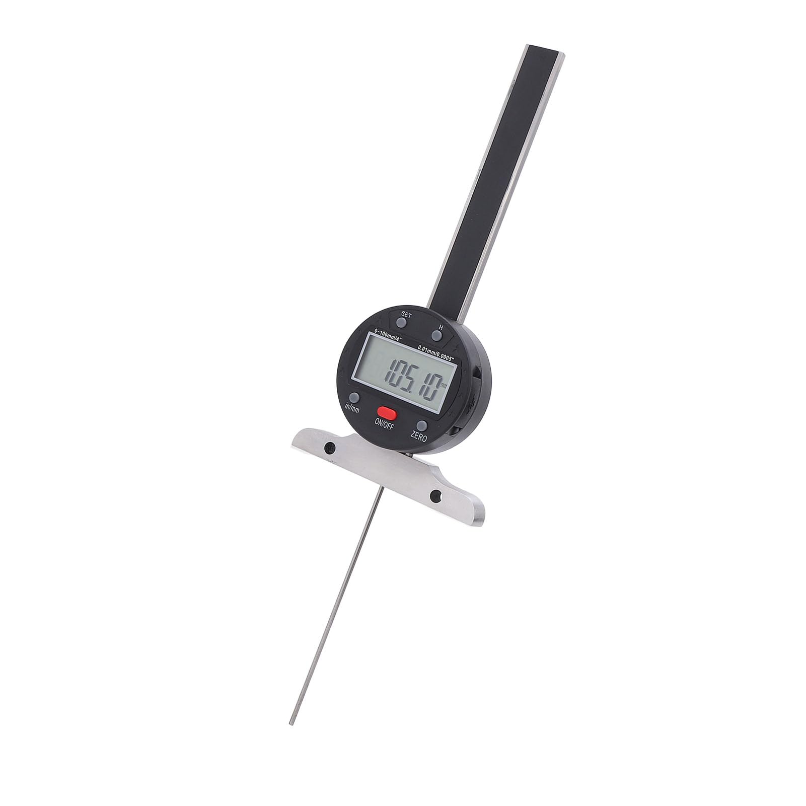 SIXRUN Medidor de Profundidad Electrónico, Medidor de Profundidad Digital, Rango de 0-100 Mm, Acero Aleado y Acero Inoxidable, Pantalla LCD, Precisión de 0,01 Mm, Salida USB para Carpintería,