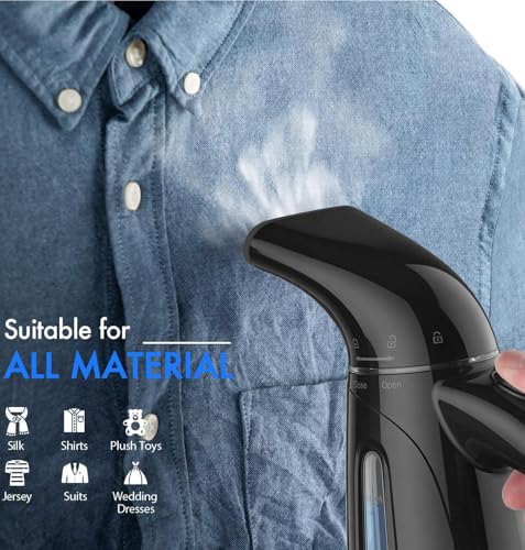 Image of OGHom Steamer for Clothes, Handheld Clothing Steamer for Garment, 240ml Big Capacity 700W Portable Travel Steam Iron (Midnight Grey)