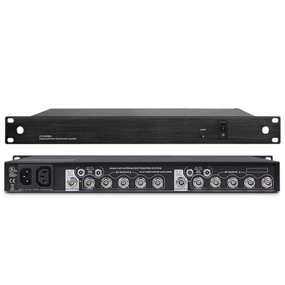BL-84516 Channels UHF Wireless Antenna Power Distribution System,14 Outputs + 2 Cascade Ports,Microphone Antenna Splitter,Antenna Amplifier,Signal Amplifier for Wireless Microphone