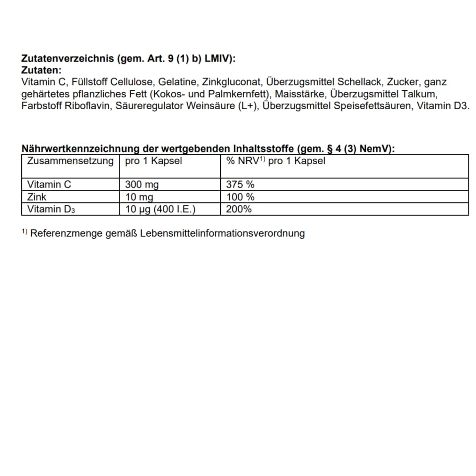 Cetebe Abwehr plus - Nahrungsergänzungsmittel zur dreifachen Unterstützung der Abwehrkräfte mit ZEITPERLEN - Vitamin C, Vitamin D und Zink - 1 x 120 Kapseln