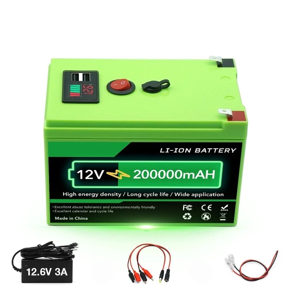 Batteria al litio ricaricabile LiFeP04 da 12 V 200 Ah, ciclo profondo(12V 180Ah LiFePO4)