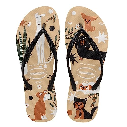Chinelo Havaianas Feminino, Slim Pets 37/8 Dourado, Havaianas