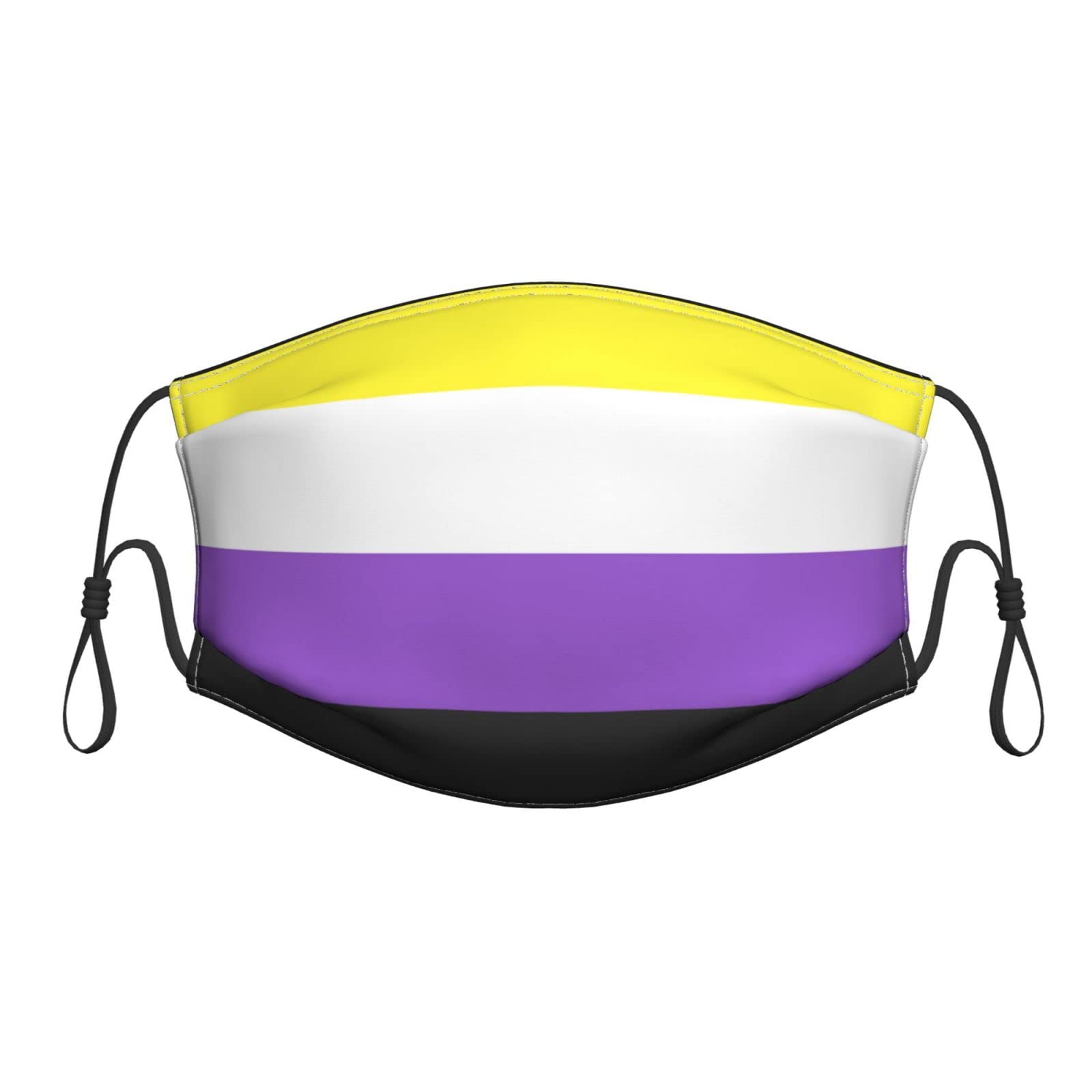 Nonbinary Pride Flag LGBTQ Face Mask Adult Dust Washable Reusable with Filters Black
