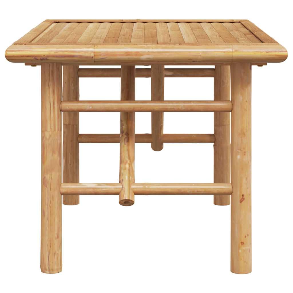 Stolik kawowy brązowy, bambusowy, 70 x 40 x 36 cm, stolik pomocniczy z półką i miejscem do przechowywania, trwały stolik do salonu, salonu i biura, nowoczesny design, łatwy montaż