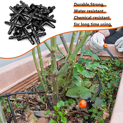 360 Pcs Drip Irrigation Parts Kit 1/4 Drip Irrigation Fittings Drip Irrigation Barbed Connectors For Tubing Fittings Kit For Flower Pot Garden Lawn Water Hose Connectors-Straight Barbs, Single Barbs, Tees, Elbows, End Plug, 4-Way Coupling #TOP6