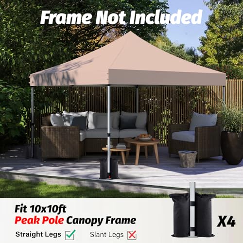 Image of 10x10 Canopy Replacement Top, Heavy Duty Pop Up Tent Cover(Top Only)(Beige)