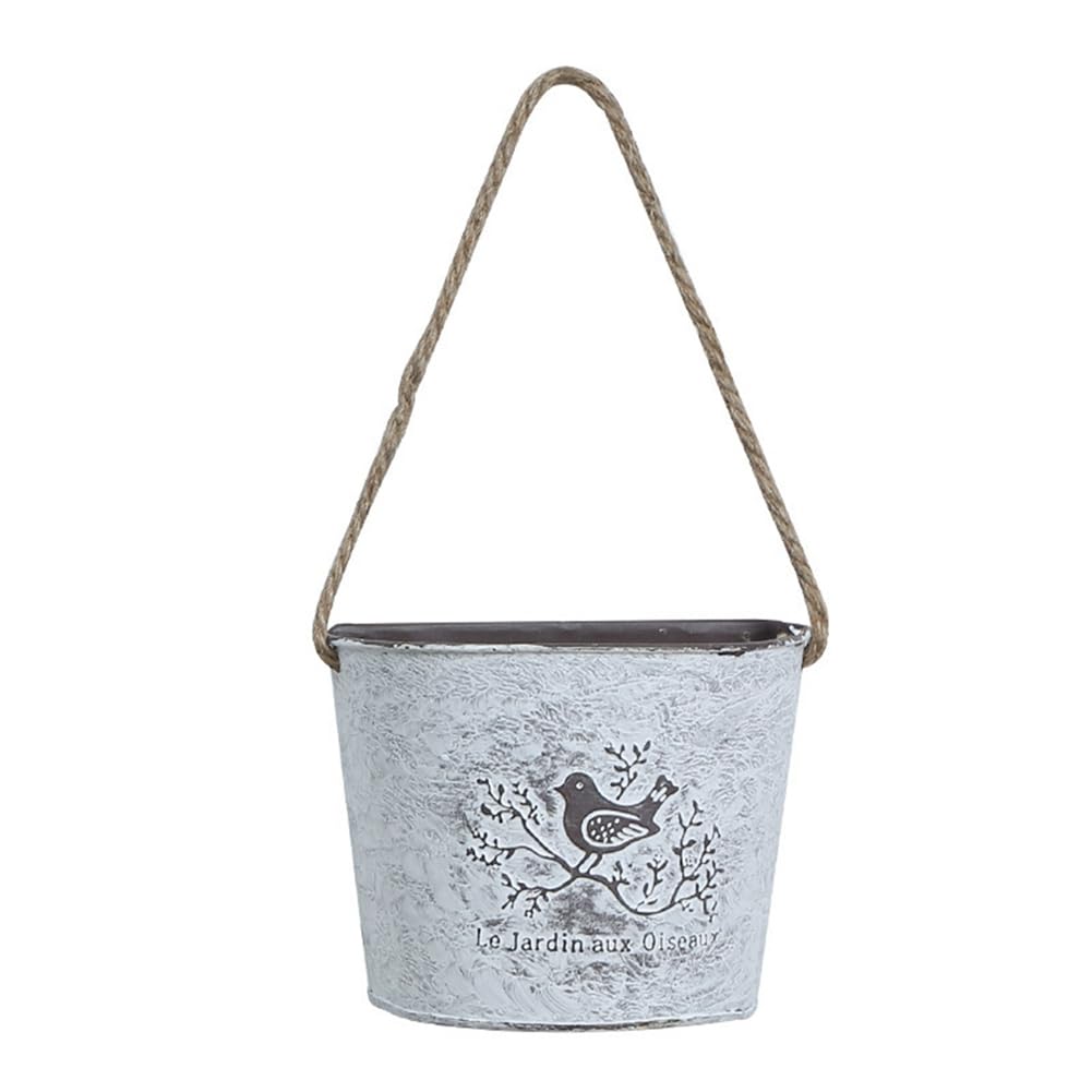 CTRLZS Wall Hanging Planter Plant Pot Flower Basket Garden Container Metal Iron Flower Holder Home Balcony Decoration