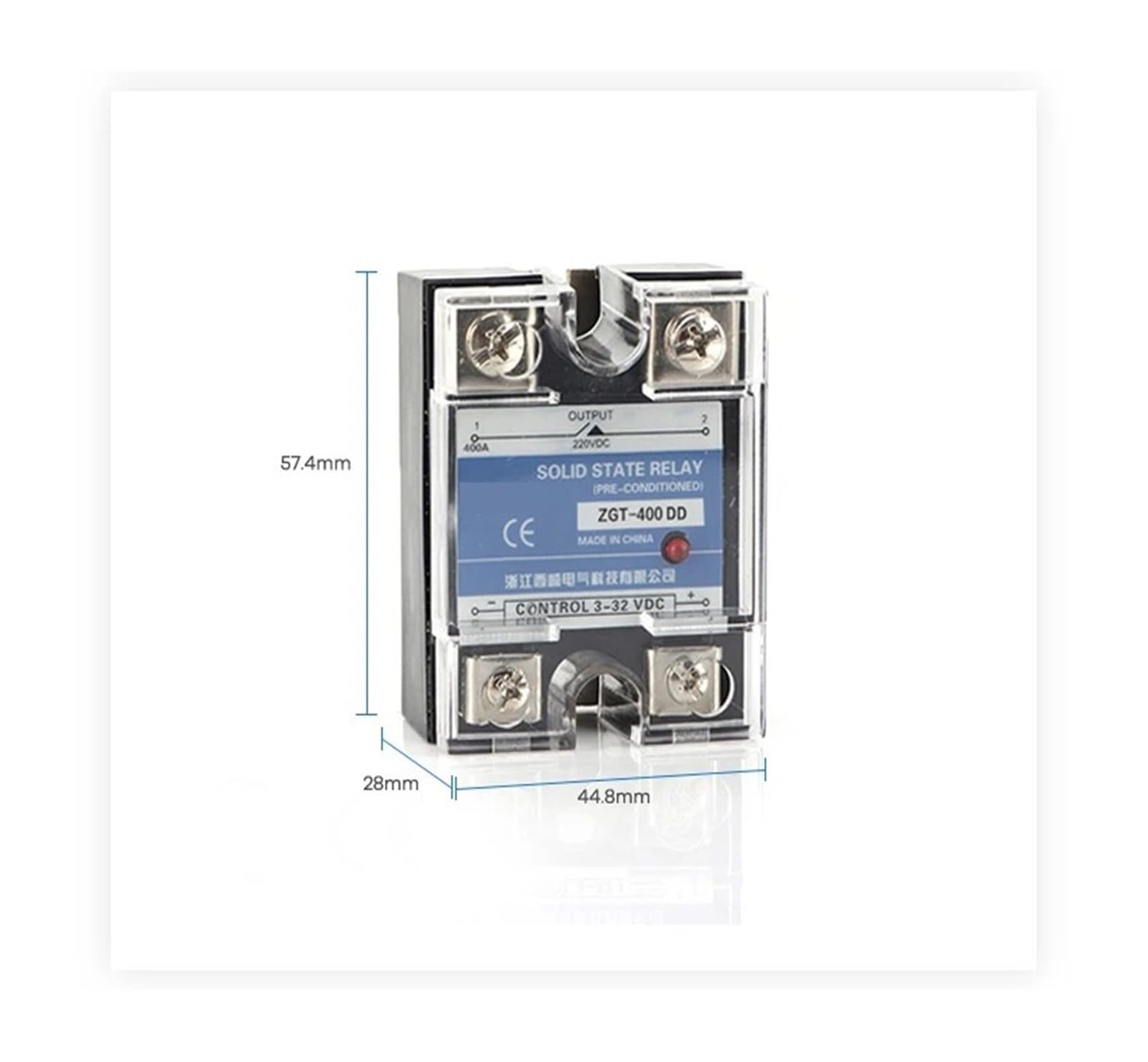 ANTBEE SSR-400DD 400A 220V 380V 600V Tensione monofase JGX DC Controllo DC Dissipatore di Calore da 3-32VDC a 5-220VDC 400A DD Relè a Stato Solido (Size : 400DD 220V)