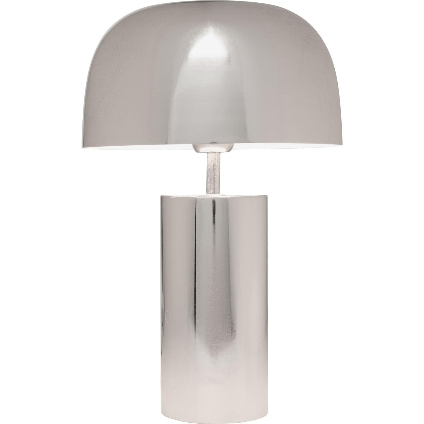 Kare Design Lámpara de Mesa Loungy Cromo, Plata, Metal, Redonda Moderna, Altura 38cm, Luz Decorativa, Decoración para Sala de Estar, sin Bombilla Incluida