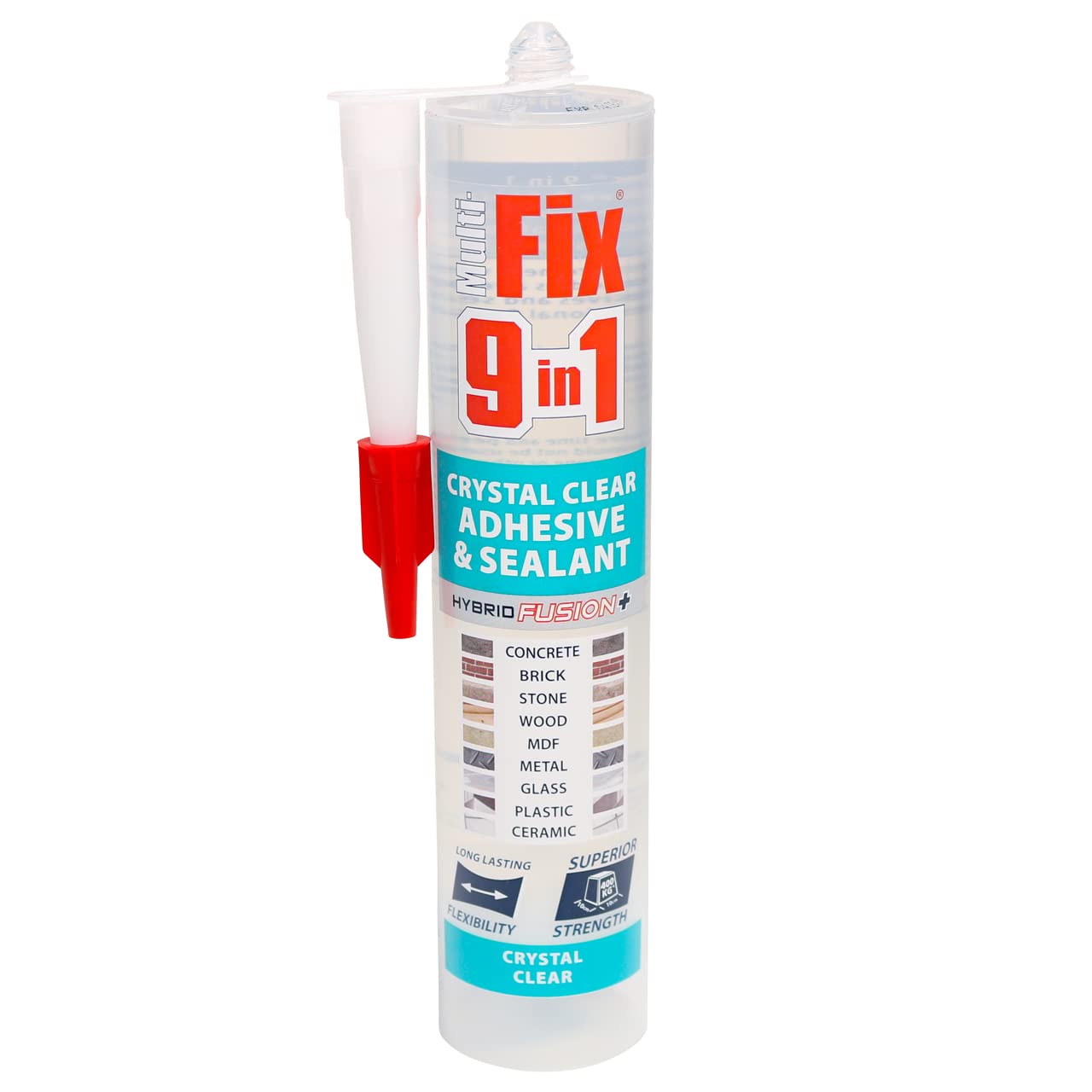 Timco 9 In 1 Adhesive & Sealant Crystal Clear 290Ml (1 Cartridge) 5056110807874
