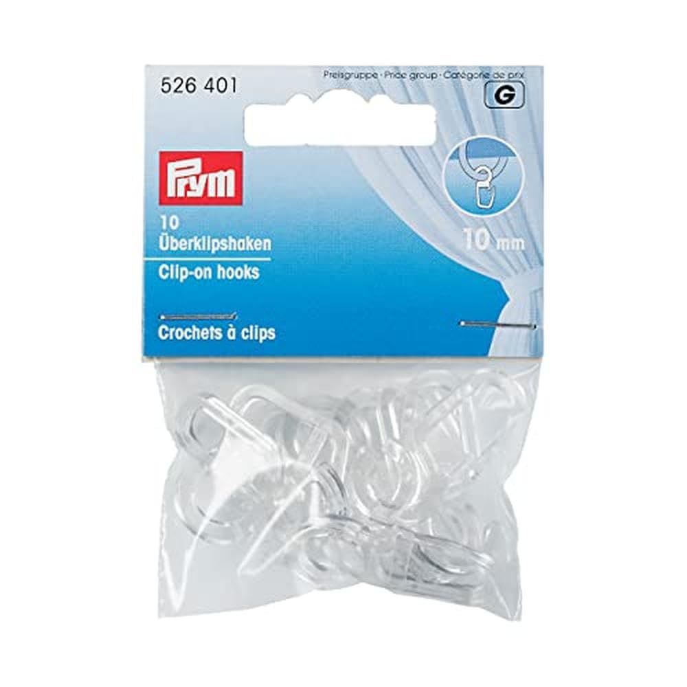 Prym Off-White Clip-On Hook, 10 Mm, Transparent, 10 Stück