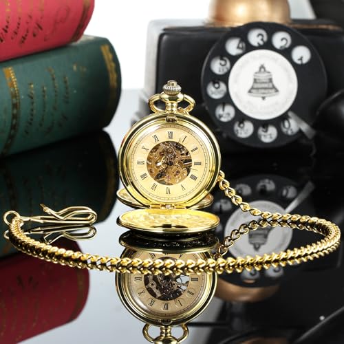 Image of TREEWETO Pocket Watch Vest Chain 14.7 inch (37.5 cm) Gold