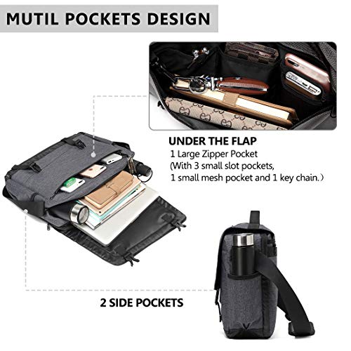 Messenger Bag For Men, Lightweight Water Resistant 15.6 In Laptop Bag Business Office Satchel Shoulder Bag (Dark Grey 15In Laptop Bag) #TOP5