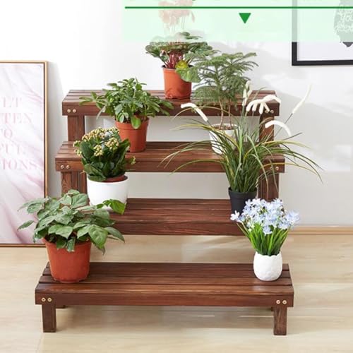 Contenitori per piante in legno per vasi da fiori, panca lunga, per piante da interno/esterno, giardinaggio e decorazione domestica, con ripiani