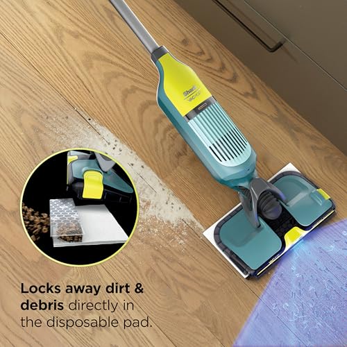 Image of Shark VACMOP Reveal NEW Cordless Hard Floor Cleaner, Vacuum & Spray Mop, Powerful Suction, Lightweight, Illumination Light, Includes 4 Disposable Pads, 12oz Pet Multi-Surface Cleaning Solution, VM401
