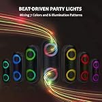 NOTABRICK Bluetooth Speakers with Light, 30W Portable Bluetooth Wireless(100FT Range) Loud Stereo Sound, IPX7 Waterproof Shower Speakers, RGB Multi-Colors Rhythm Lights - Image 2