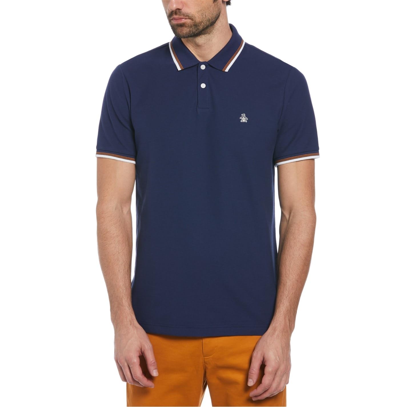 Original Penguin Mens Pete Polo Shirt Medieval Blue S