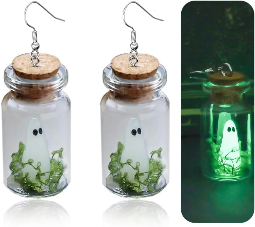 Pregeckit Adopt A Ghost Halloween Earrings for Women, 3D