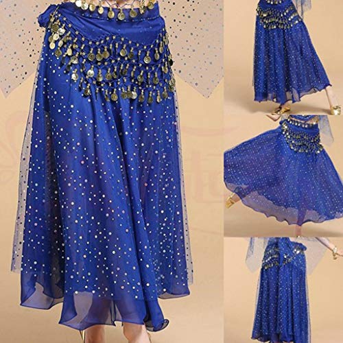 DYNWAVE Saia Feminina de Dança Do Ventre Vestido com Corrente Na Cintura para Presente de Senhora -