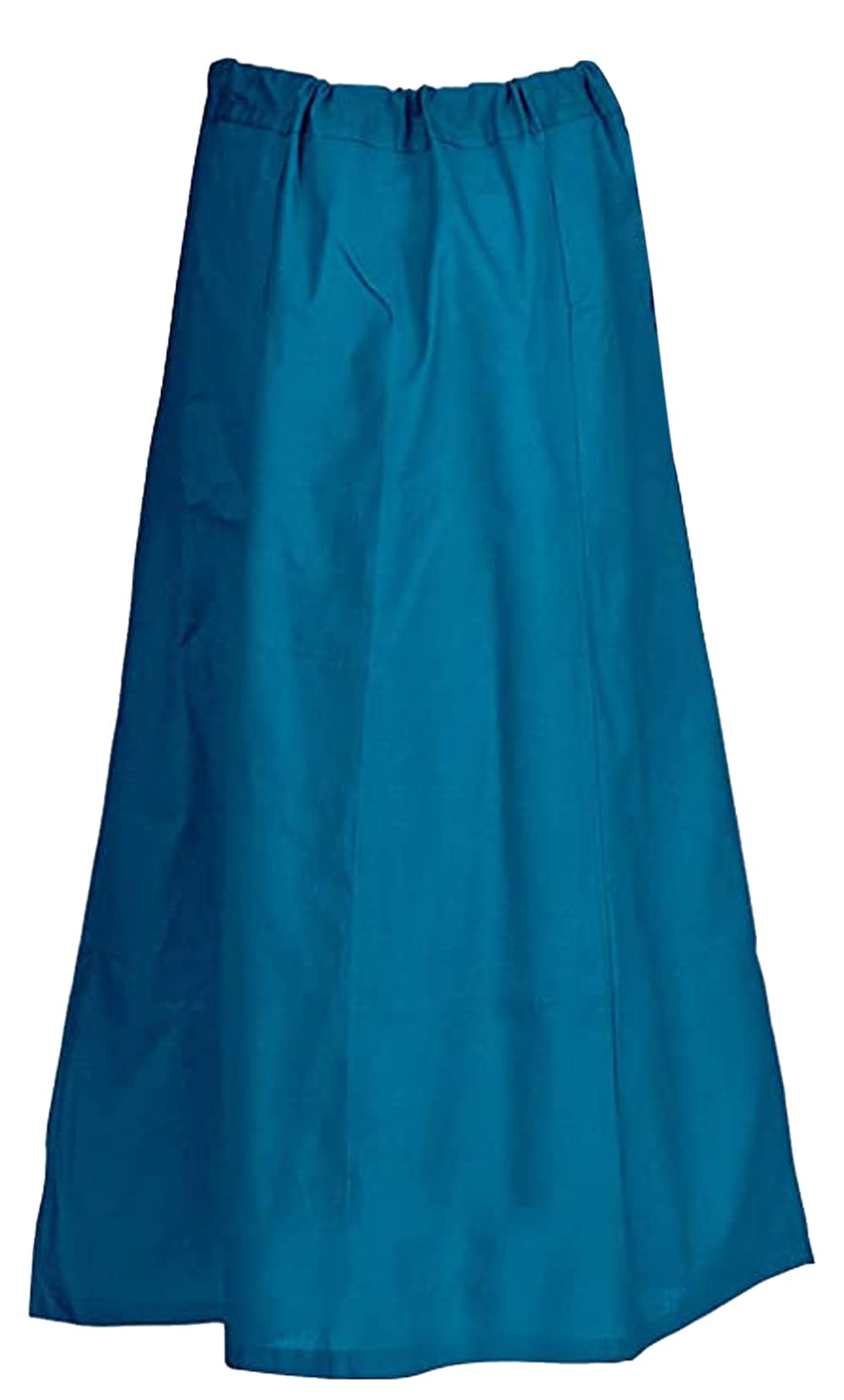 Fashnkart Cotton Petticoats For Women Indian Saree Underskirt Stitched Solid Drawstring Adjustable Waist Sari Blue