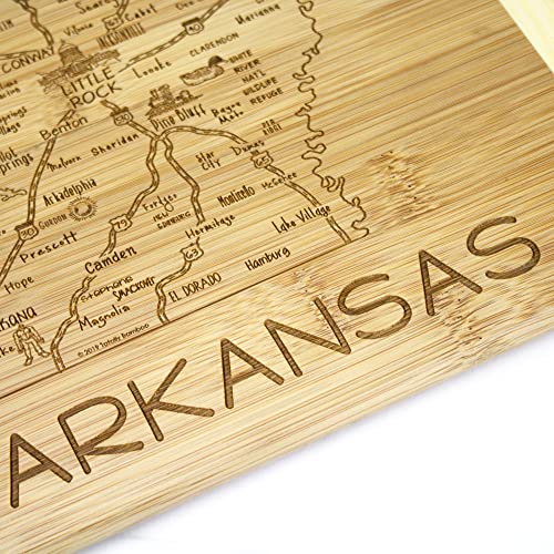 Image of Totally Bamboo A Slice of Life Arkansas Engraved Map Cutting Board