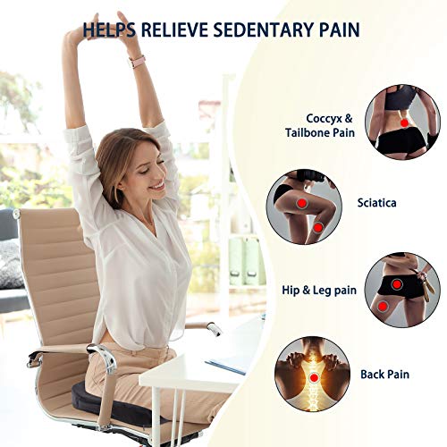 WAOAW Seat Cushion for Office Chairs, Sciatica Desk Chair Cushion for
