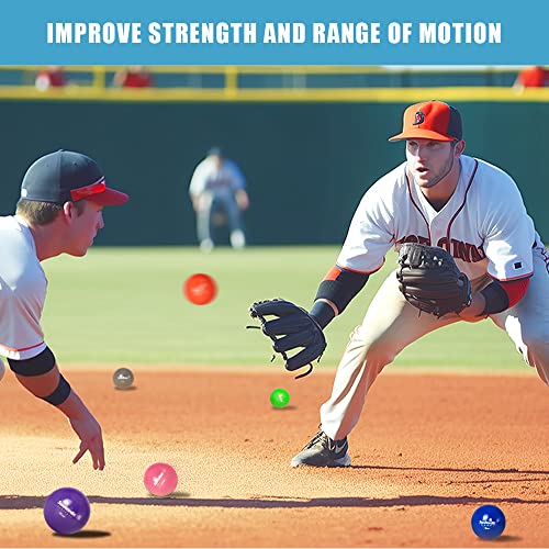 Sunnordic 6/9 Pack Plyometric Weighted Baseball Set (3.5-16/35/53/70Oz) With 25/35/50Lb Resistance Arm Care Band For Pitching, Batting Practice, Soft Shell Training Softball Ball For All Skill Level #TOP6