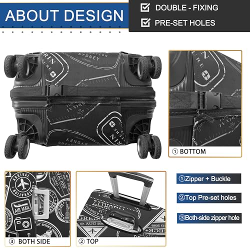 Luggage Covers For Suitcase Tsa Approved,Suitcase Cover Protector Fit 22-24 Inch Luggage,Washable Elastic Stretchy Anti-scratch