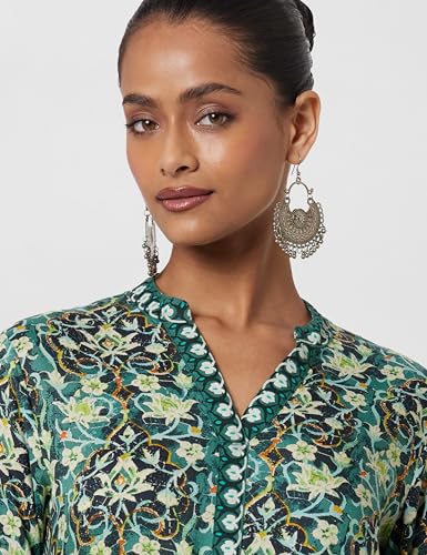 Image of BIBA Women Calf Length Liva A-Line Printed Dress