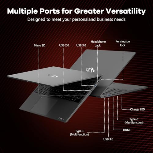 Image of NIMO 15.6 inch IPS FHD-Gaming-Laptop,AMD Ryzen 5 6600H 16GB DDR5 RAM 512GB SSD (Beat i5-1335U, 6 Cores Up to 4.5GHz) AMD Radeon 660M GPU-Computer with 100W Type-C Charger Backlit Keyboard Fingerprint
