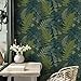 VEELIKE Green Fern Forest Peel and Stick Butterflies Botanical Wallpaper Dark Tropical for Bedroom Bathroom 17.7''x118'' Removable Adhesive Green Contact Paper