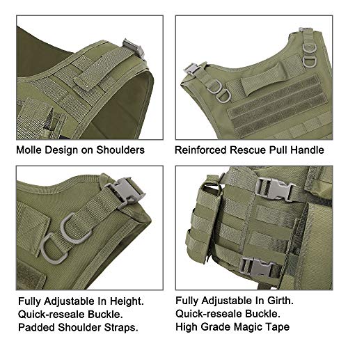 Mgflashforce Tactical Airsoft Vest Adjustable Modular Paintball Vest (Green) #TOP4