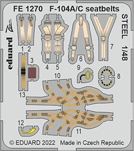 Harnais Steel F-104A/C Eduard FE1270 pour cockpit d'élite 1/48