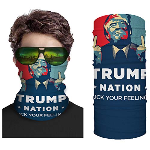 Unisex Trump 2020 Face Mask Neck Gaiter Windproof Mask Dust Outdoor Balaclava Scarf Bandana Headband Fishing, Hunting, Hiking, Running, Motorcycling, UV Protection, Great for Men & Women