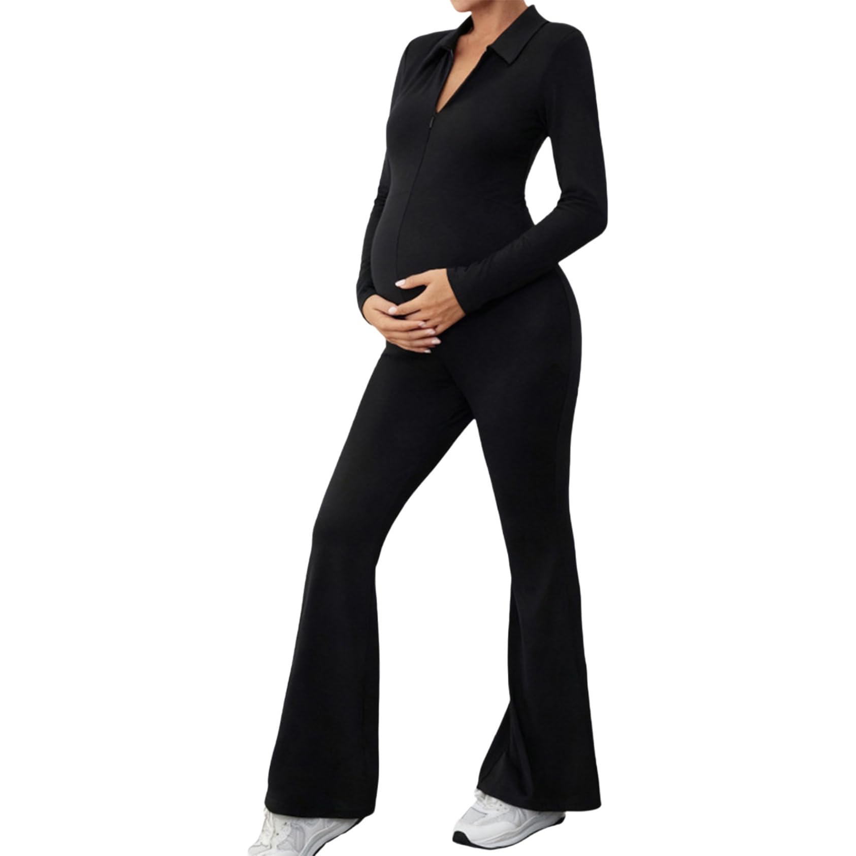 Yhong Mono de maternidad para mujer, body de manga larga, body moldeador, elástico, fitness, deporte, traje de pantalón
