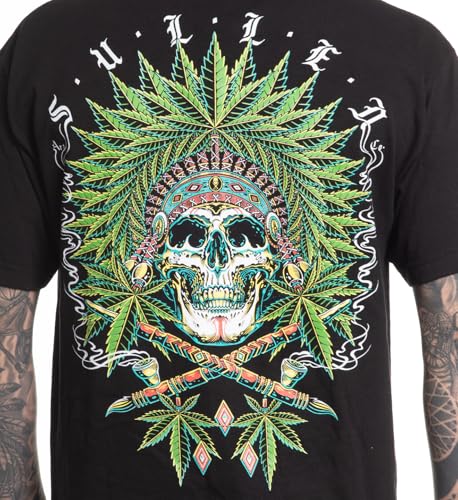 Sullen Men's Chiefin 420 Capsule Tattoo Lifestyle Graphic Standard Short Sleeve Tee Black3