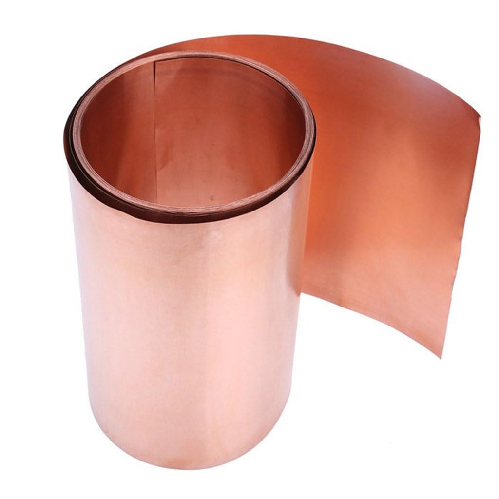 Bobina for nastro in lamiera di rame rosso T2 - Spessore 0,1-1 mm, Larghezza 10-300 mm for progetti fai da te domestici(0.5x150mm)