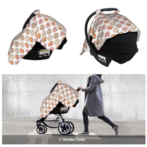 Image of Pumpkins and Bats Baby Car Seat Canopy Nursing Cover for Newborn Car Seat Breastfeeding Covers Blanket Newborn Shower Gift