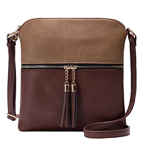 Image of Solene Womens Lightweight Medium Crossbody Purse with Tassel, Perfect Size Crossbody Bags for Daily Use, travel